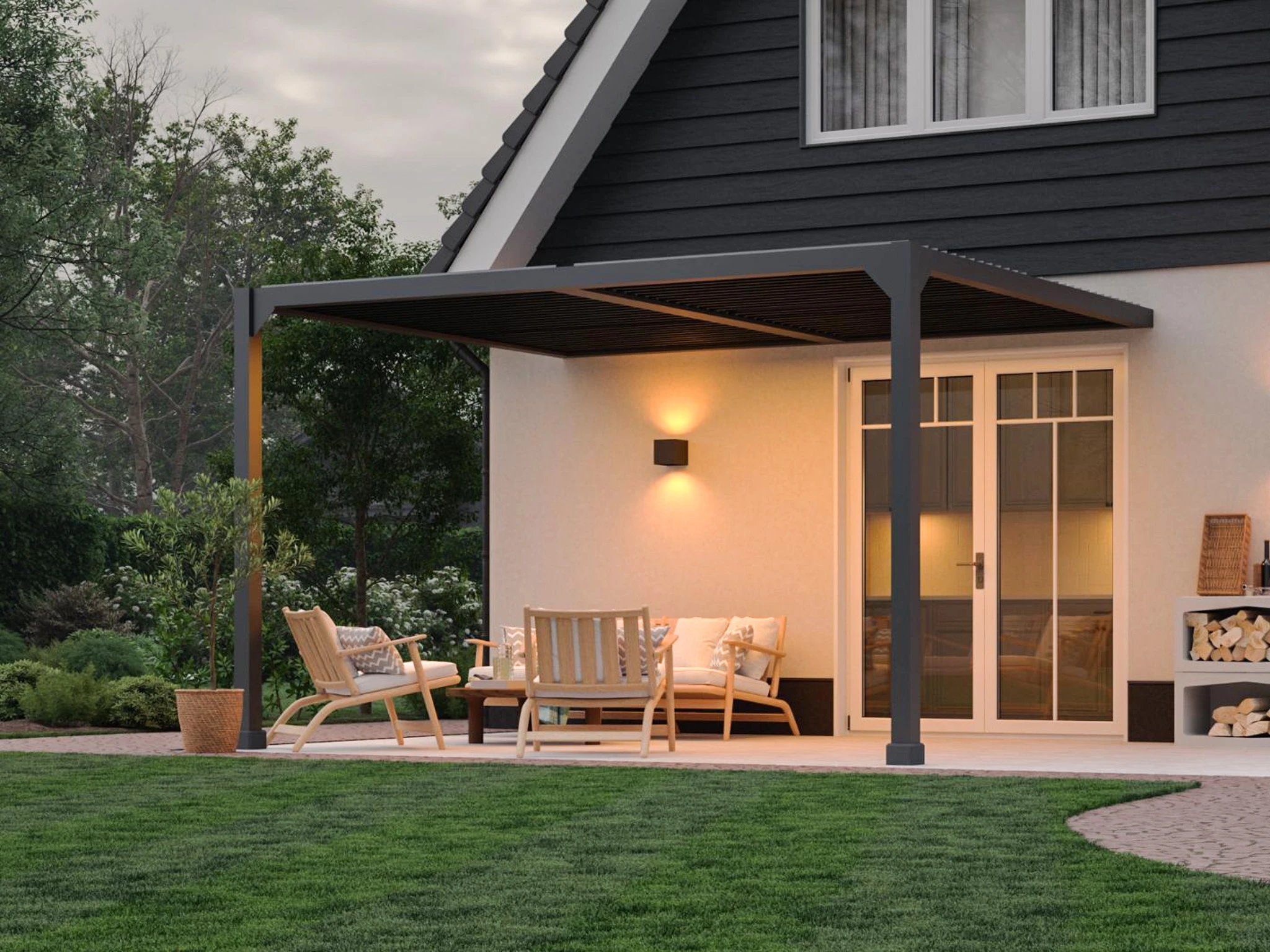 Aluminium Pergola met Lamellen Aan Huis 400 x 300 cm - Afbeelding 5